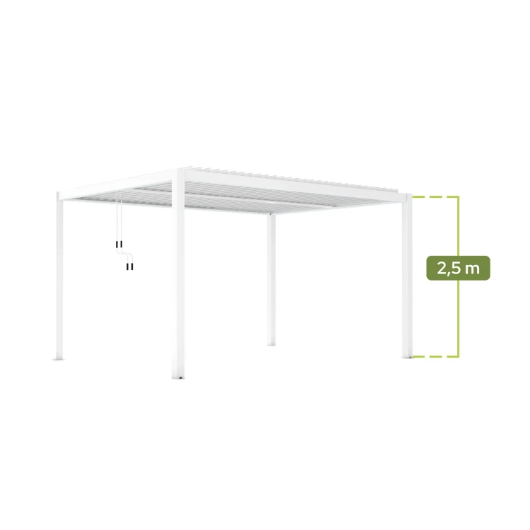 PERGOLA OGRODOWA BIAŁA MANUALNA LUXE 3x4x2.5 M Z OŚWIETLENIEM LED_2,5m.jpg