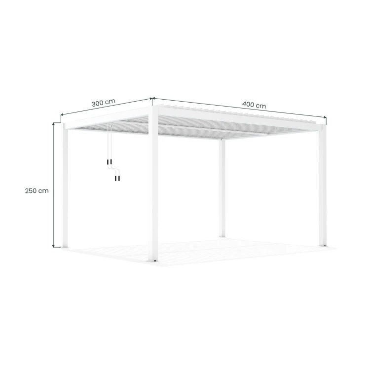 PERGOLA OGRODOWA BIAŁA MANUALNA LUXE 3x4x2.5 M Z OŚWIETLENIEM LED.jpg