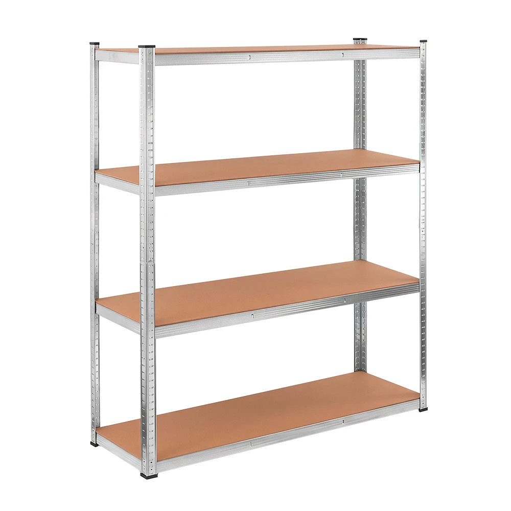 Galwanizowany regał magazynowy G 183 × 170 × 60 cm z czterema półkami MDF