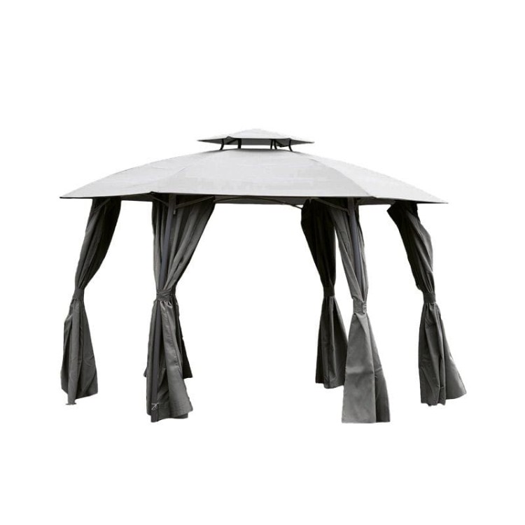 Grafitowy pawilon ogrodowy.