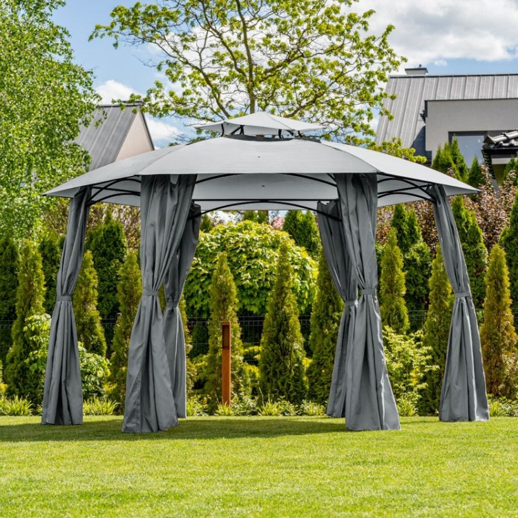 Grafitowy pawilon ogrodowy.