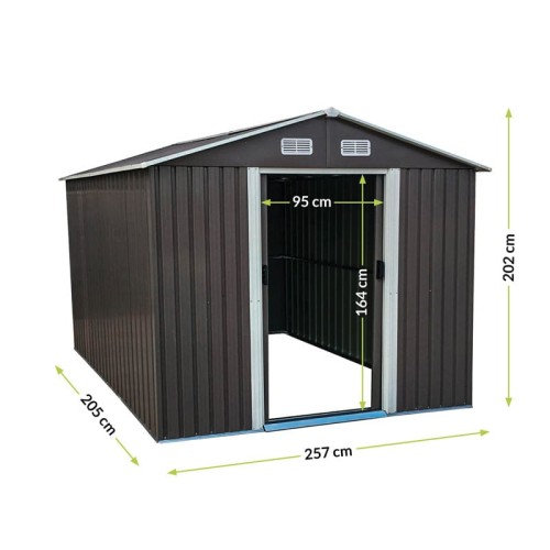 Metalowy domek narzędziowy