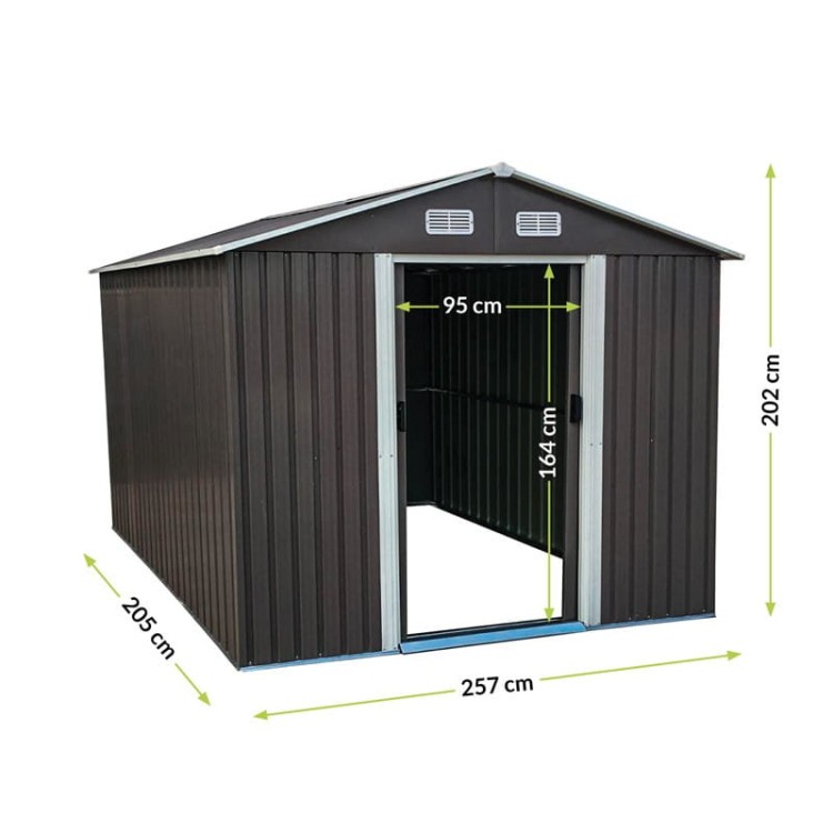 Metalowy domek narzędziowy