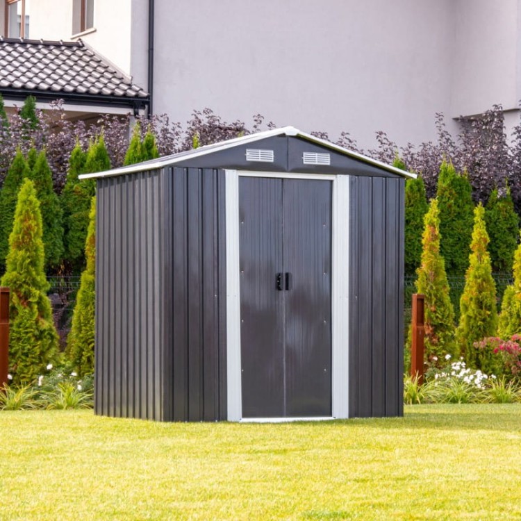 Metalowy domek narzędziowy