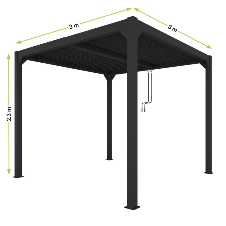 Pergola ogrodowa aluminiowa 3x3 - majowo.pl