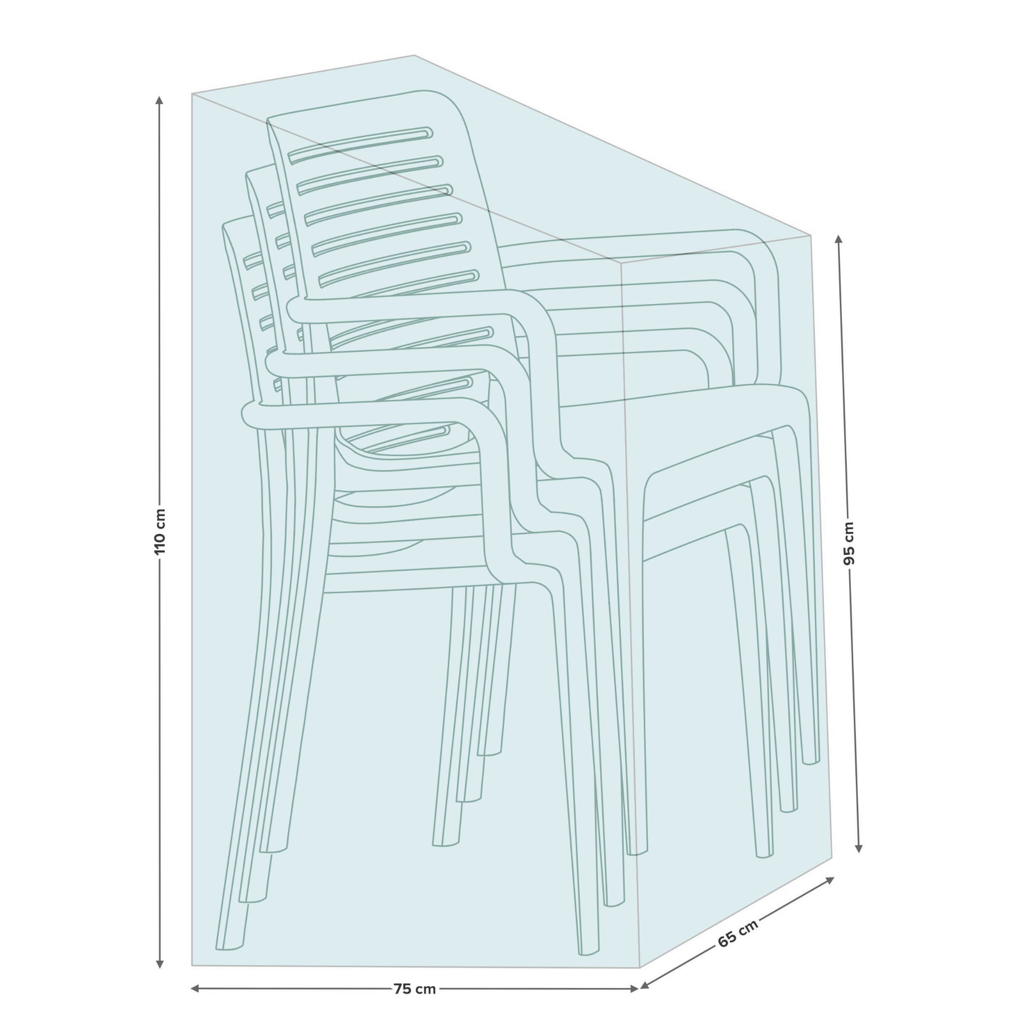 POKROWIEC NA KRZESŁA OGRODOWE STOK 65X75X95/110 CM