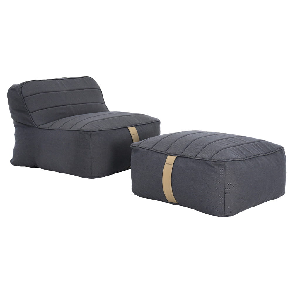 SIEDZISKO OGRODOWE SPONGE FOTEL Z PODNÓŻKIEM SZARO-NIEBIESKI