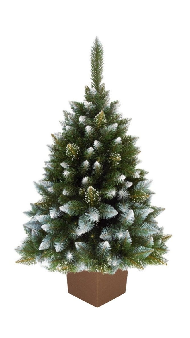 CHOINKA SZTUCZNA W DONICZCE KWADRATOWEJ SOSNA DIAMENTOWA 130 CM