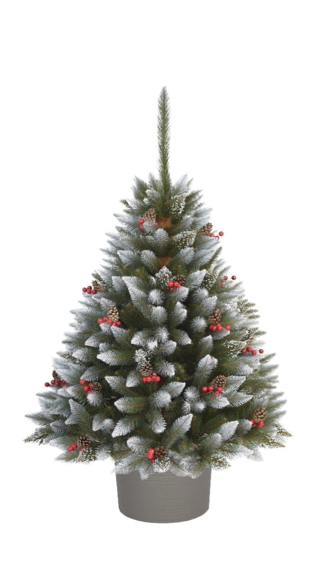 CHOINKA SZTUCZNA W DONICZCE OKRĄGŁEJ ŚWIERK ILEX 130 CM