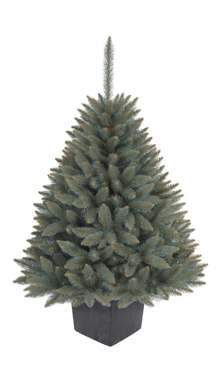 CHOINKA SZTUCZNA W DONICZCE KWADRATOWEJ ŚWIERK SREBRNY 130 CM