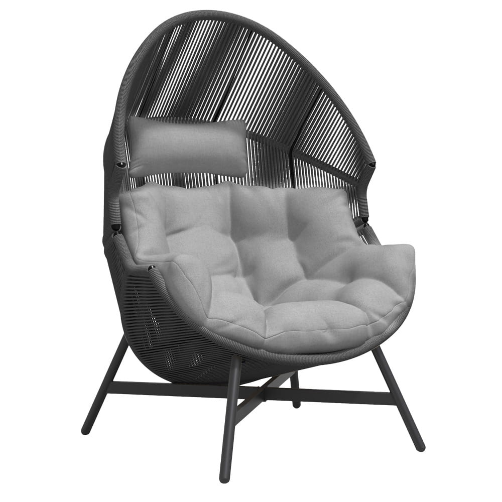 FOTEL OGRODOWY HOLA KOKON SZARY