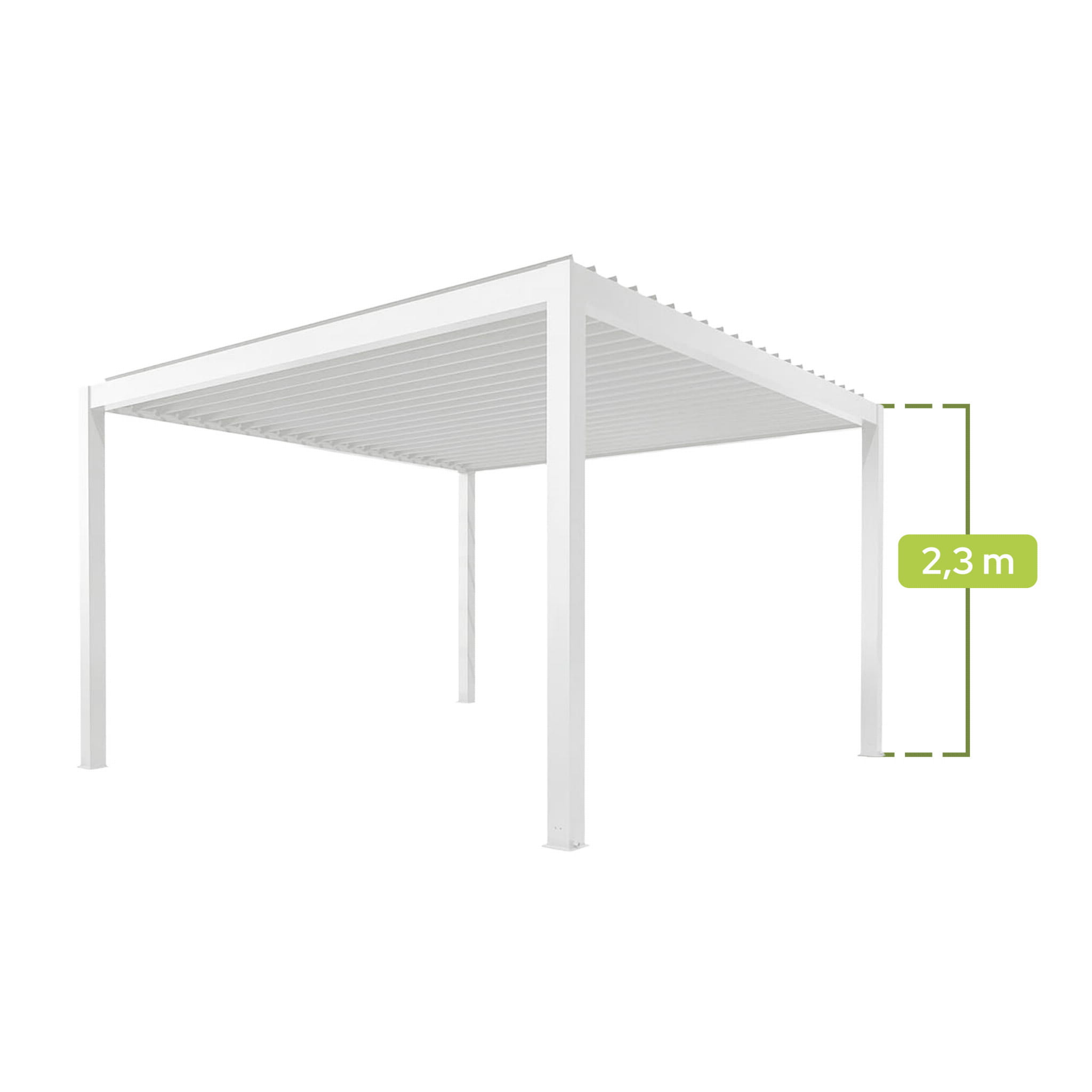 PERGOLA OGRODOWA ELEKTRYCZNA LUXE 3X3M ALUMINIOWA Z OŚWIETLENIEM LED BIAŁA