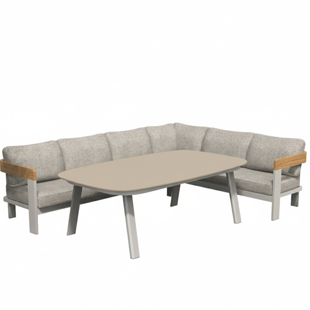 ZESTAW MEBLI OGRODOWYCH MOLTO Z NAROŻNIKIEM I STOŁEM OBIADOWYM