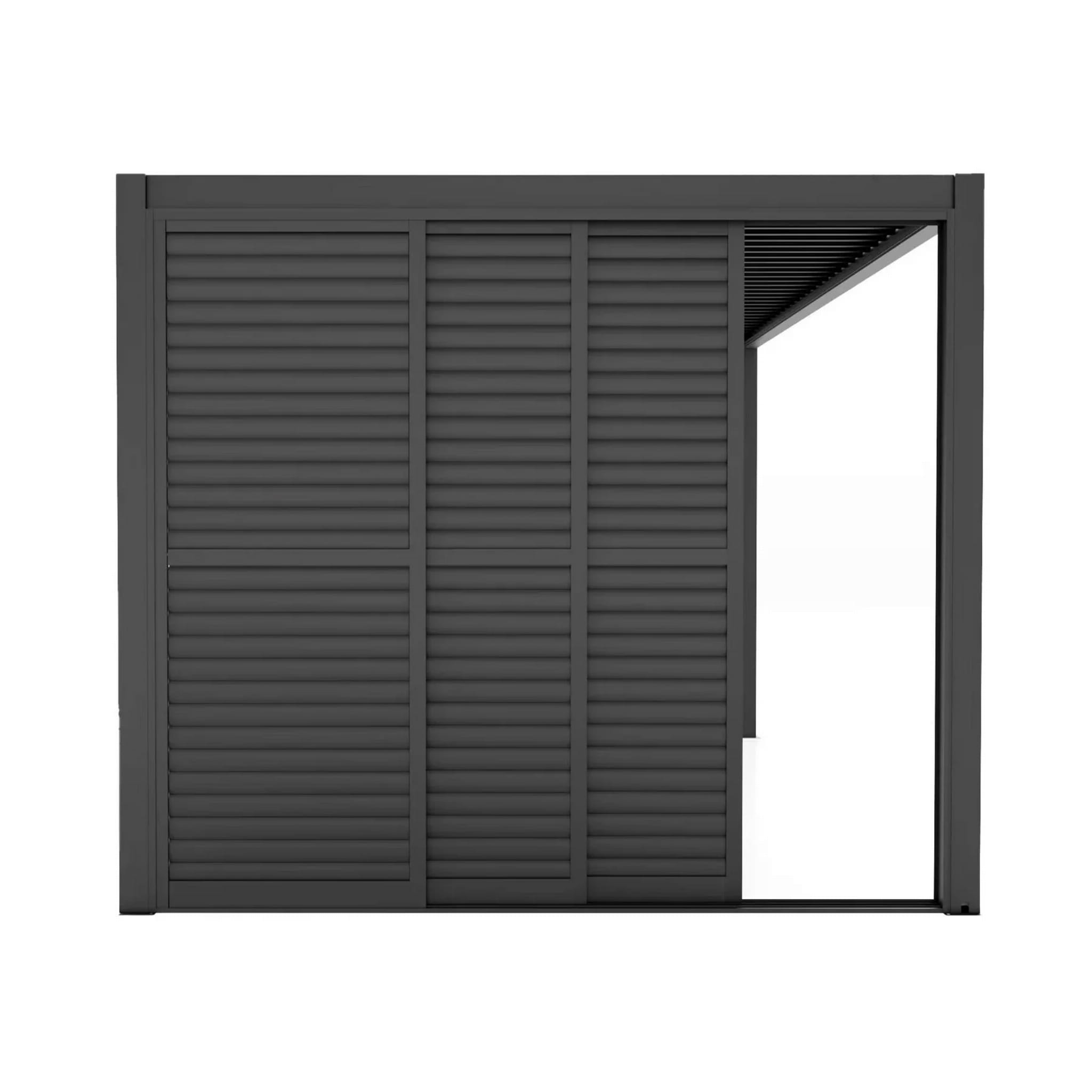DRZWI PRZESUWNE ŻALUZJOWE LUXE 270X238 CM DO PERGOLI 3M ANTRACYT