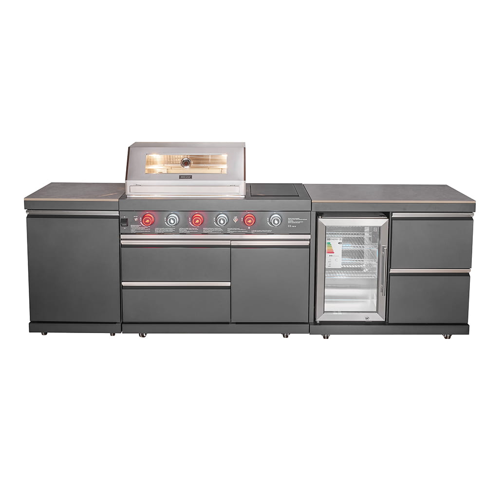 KUCHNIA OGRODOWA Z GRILLEM GAZOWYM I LODÓWKĄ 275CM PREMIUM