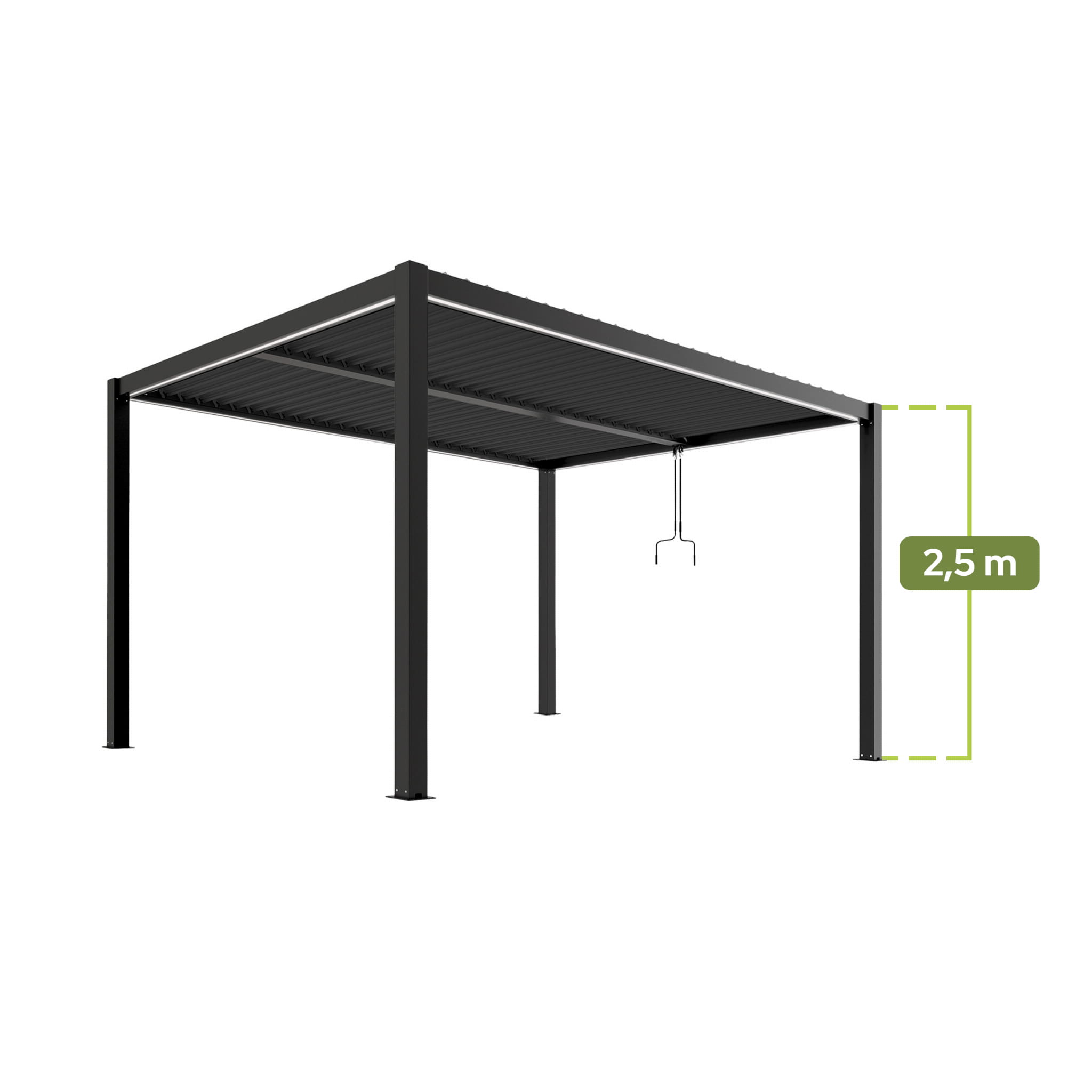PERGOLA OGRODOWA LUXE 3X4X2.5M ANTRACYT Z LED 