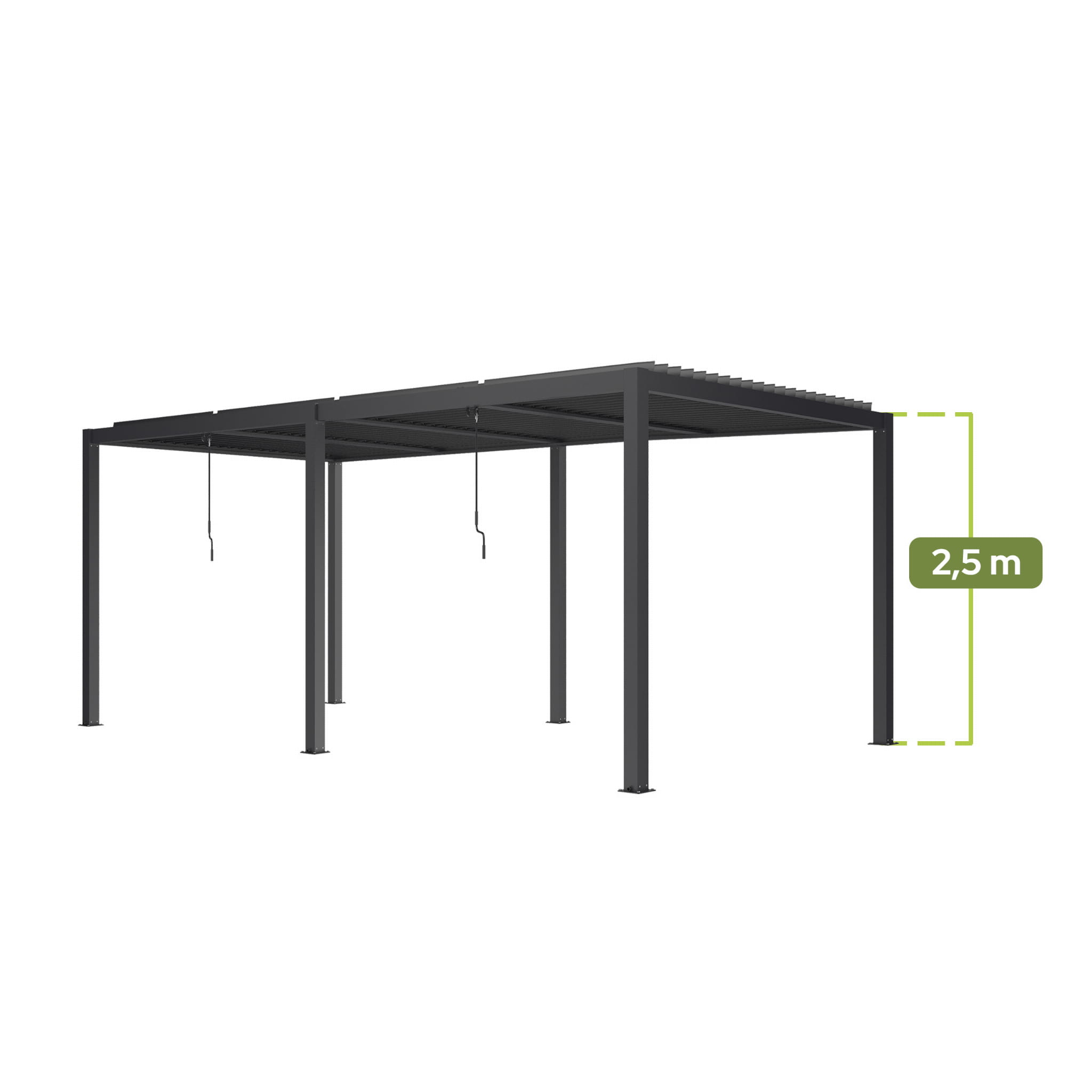PERGOLA OGRODOWA LUXE 5.8X3X2.5M ANTRACYT Z OŚWIETLENIEM LED