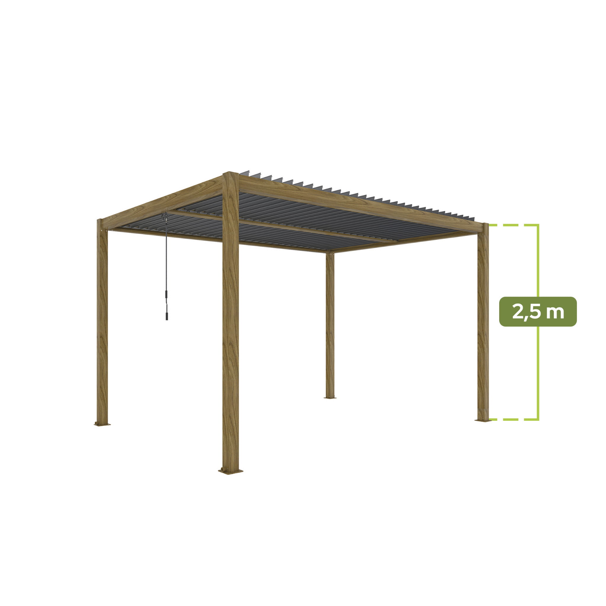 PERGOLA OGRODOWA LUXE 3X4X2.5M DREWNO Z LED