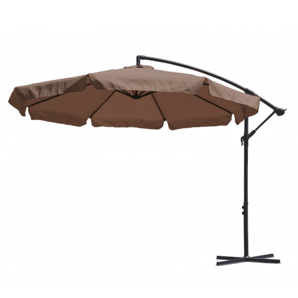 PARASOL OGRODOWY CZAPLA 2 BRĄZOWY 3M Z DUŻĄ CZASZĄ